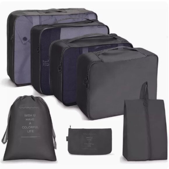 New! Packing Cubes, Travel Luggage Organizers Set with Toiletry Bag (7pcs) - Picture 1 of 5